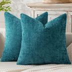 MIULEE Decorative Neutral Beige Euro Sham Pillow Covers 24x24 Inch 2 Pack