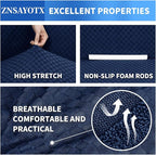 ZNSAYOTX 1 Piece Jacquard Couch Covers for 2 Cushion Couch High Stretch Loveseat Slipcover for Pets Dogs Anti Slip Love Seat Sofa Slipcover Furniture Protector (Loveseat, Navy Blue)