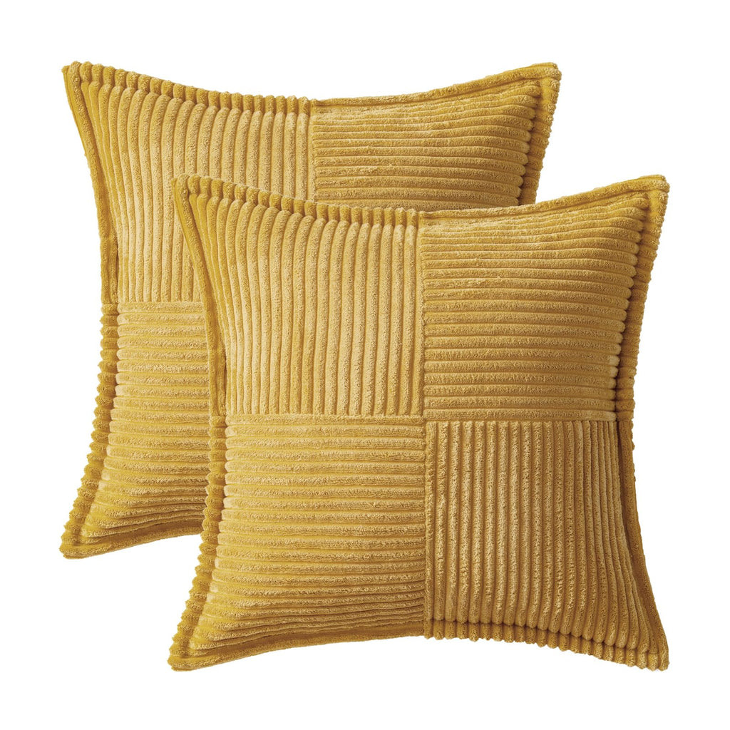 MIULEE Decorative Throw Pillow Covers for Couch 20x20 Inch Gold 2 Pack