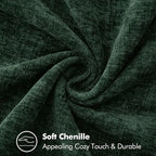 MIULEE Pack of 2 Christmas Pillow Covers 20x20 Inch Dark Green Farmhouse Decorative Throw Pillow Covers with Stitched Edge Soft Chenille Solid Dyed Couch Pillow Covers for Sofa Bed Living Room