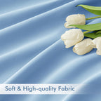 MIULEE Sky Blue Back Tab Blackout Curtains 52x72 Inches Long 2 Panels Set