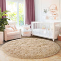 Quntue 6‘x6’ Beige Round Rug for Bedroom, Ultra Soft Fluffy Circle Rug for Kids Girls Boys Room, Cute Shag Rugs for Living Room Playroom Tent Castle Home Decor Rug
