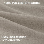 100% Blackout Shield Linen Blackout Curtains for Bedroom 84 Inches Long, Back Tab/Rod Pocket Living Room Drapes, Thermal Insulated Blackout Curtains 2 Panels Set, 50" W x 84" L, Faux Linen