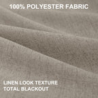 Faux Linen Total Blackout Curtains for Bedroom 84 Inches Long, Faux Linen