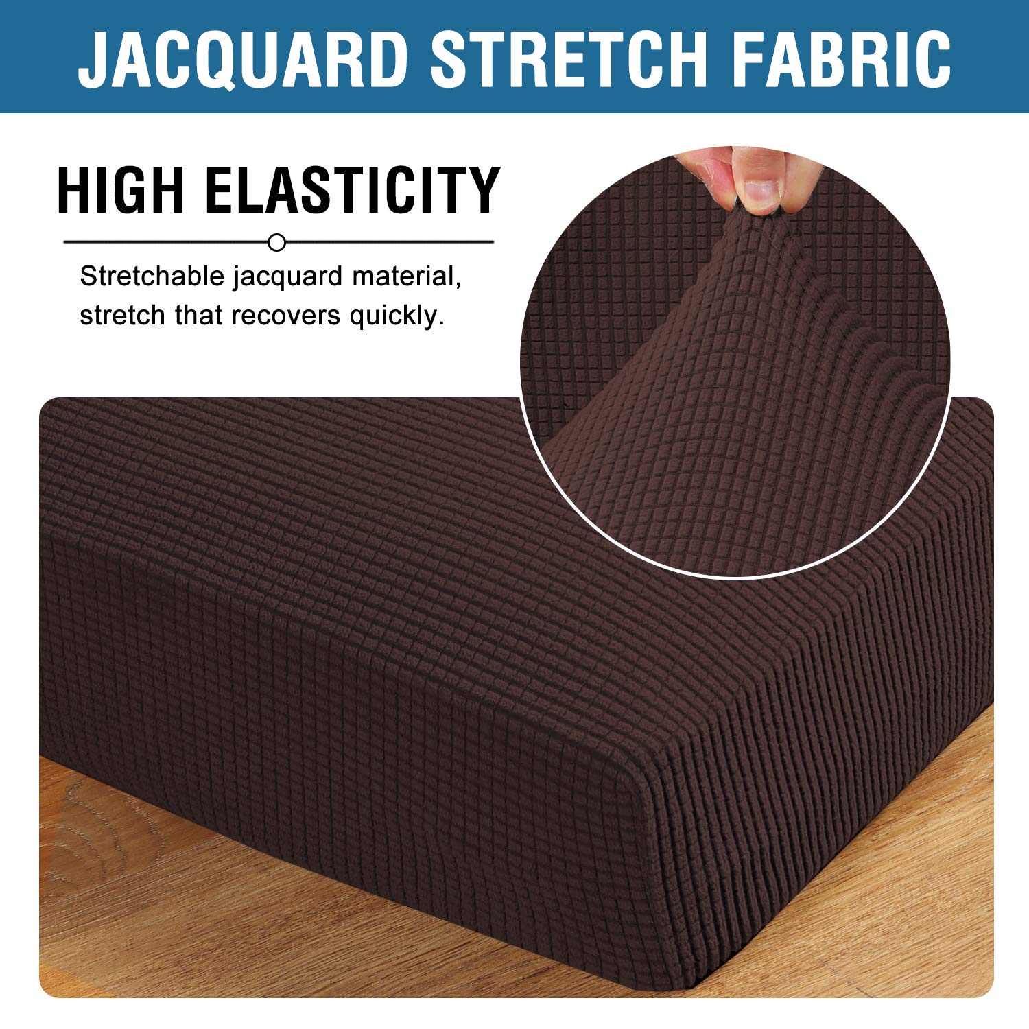 H.VERSAILTEX Super Stretch Stylish Cushions Covers/Furniture Cover Spandex Jacquard Small Checked Pattern Super Soft Slipcover Washable Individual