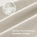 MIULEE 100% Blackout Linen Curtains 42 x 90 Inch Linen Beige 2 Panels
