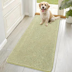 OLANLY Dog Door Mat for Muddy Paws 70x35, Absorbs Moisture and Dirt, Absorbent Non-Slip Washable Doormat, Quick Dry Chenille Mud Mat for Dogs, Entry Indoor Entryway Carpet for Inside Floor, Vanilla