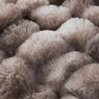 COOVA Faux Fur Throw Blanket for Couch, Cozy Soft and Fuzzy Plush Rabbit Fur Bubble Blanket for Sofa Bedroom Living Room, 60x80 Inches Tie Dye Brown