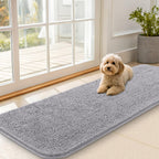 OLANLY Dog Door Mat for Muddy Paws 59x20, Super Absorbent Chenille Mud Mat