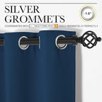 NICETOWN Moroccan Blue Room Darkening Curtains for Kitchen, Set of 2, 42 inches Wide by 78 inches Long, Window Treatment Thermal Insulated Solid Grommet Room Darkening Curtains/Drapes for Bedroom