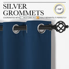 NICETOWN Patio Blackout Curtains - Glass Door Drapes, Privacy Panel for Bedroom, Living & Dining Room (Moroccan Blue, 42 x 95 Inches, 1 Pair)