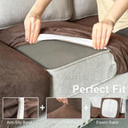 Leather Look Couch Cushion Covers Sofa Seat Slipcovers Sets Couches Furniture Protector for Sectional Armchair Loveseat Pets Kids Stretch Spandex Fabric (3 Cushion XL Sofa, Brown)