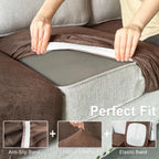 ANARACHON Leather Look Couch Cushion Covers Sofa Seat Slipcovers Sets Couches Furniture Protector for Sectional Armchair Loveseat Pets Kids Stretch Spandex Fabric (1 Cushion Armchair, Brown)