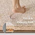 60x24 Long Bathroom Rugs Washable Non Slip, Beige Bath Mat for Bathroom Floor Tub, Soft Absorbent Quick Dry Mats for Shower,Bathtub,Home Decor