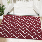 OLANLY Front Door Mat, Non-Slip Rubber Backing, Dirt Resistant and Absorbent, Washable, Easy to Clean Low-Profile Indoor Doormat for Back Door, Entryway, Inside Entrance, 48x32, Burgundy
