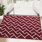 OLANLY Front Door Mat, Non-Slip Rubber Backing, Dirt Resistant and Absorbent, Washable, Easy to Clean Low-Profile Indoor Doormat for Back Door, Entryway, Inside Entrance, 48x32, Burgundy