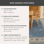 Hazo Haus Non Slip 10ft Long Hallway Runner Rug Blue - 2 x 10 Runner Rug, Washable & Waterproof 2x10 Kitchen Floor Mat - Modern Eclectic Boho Design Décor