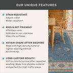 Boho 6x9 Living Room Rugs - Modern Dark Blue Dining Room Rug for Under Table, Lightweight Washable Foldable Low Pile Carpet, Eclectic Floral Bedroom Décor Aesthetic