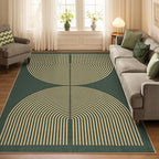 Lahome Enfys Modern Rainbow Easy Jute Indoor Outdoor Rugs, 5x7 Dark Green Rug for Living Room Office, Farmhouse Non Slip Non Shedding Floor Carpet for Dining Room Deck Sunroom