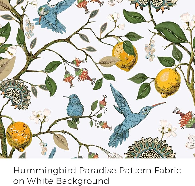 Topfinel Sliding Door Patio Floral Curtains & Drapes, Blackout Extra Wide Room Divider Large Coquette Vintage Farmhouse Country Hummingbird Patterned Grommet Curtains 1 Single Panels W100 x L84