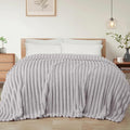 Exclusivo Mezcla Striped King Size Fleece Blanket for Bed, Couch, 90"x104"