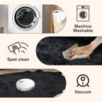 Black Faux Cowhide Rug: Cow Hide Cow Print Rug for Living Room Bedroom 5.2x7 Feet - Animal Print Skin Rustic Western