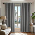 Deconovo Room Darkening Curtains Back Tab and Rod Pocket Curtains Thermal Insulated Blackout Curtains for Bedroom 52Wx72L Inch Light Grey Set of 2