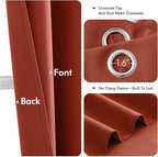 MIULEE Burnt Orange Blackout Curtains for Bedroom Living Room 63 Inches Long 2 Panels, Thermal Insulated Room Darkening Drapes Solid Grommet Top Noise Reduction Terracotta Rust Fall Window Treatments