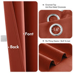 MIULEE Fall Blackout Curtains for Bedroom 2 Panel 40"x72" Long Burnt Orange