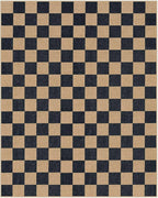 Lahome Colette Checkered Easy Jute 8x10 Rug, Washable Rugs for Living Room Office, Farmhouse Neutral Non Slip Non Shedding Stain Resistance Indoor Outdoor Carpet for Balcony Patio Classroom
