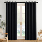NICETOWN Room Darkening Draperies Curtains Panels, 2 Panels Black W52 x L84
