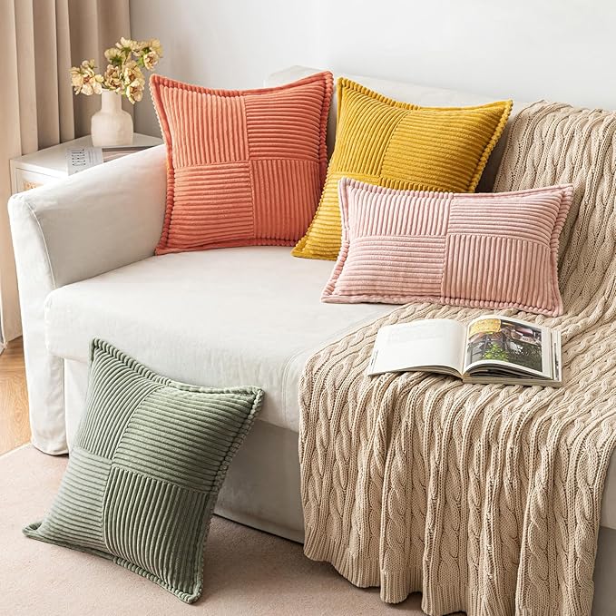 MIULEE Decorative Euro Sham Throw Pillow Covers 24x24 Light Olive Green