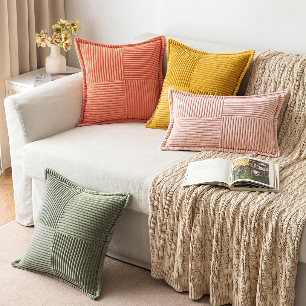 MIULEE Decorative Throw Pillow Covers for Couch 20x20 Light Olive Green