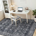 5x7 Area Rugs for Living Room Bedroom, Black Washable Non-Slip Carpet