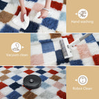 Shag Area Rug for Bedroom Living Room,6x9 Fluffy Soft Colorful Checkered Rug Fuzzy Shaggy Bedroom Carpet,Indoor Plush Floor Rugs for Teen Dorm Home Decor