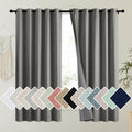 NICETOWN Grizzle Gray Vintage Linen 100% Blackout Curtains for Kitchen, Thermal Insulated Curtains 63" Long, Noise Reducing Window Treatment Drapes for Dorm Room, 62" Wide Per Panel, Set of 2