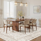 Madane Washable 6x9 Area Rugs for Living Room, Vintage Natural Rug with Non-Slip Backing, Soft Stain Resistant Throw Rugs Thin Carpet for Bedroom Dining Room Farmhouse (6 x 9, Brown/Ivory)