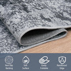 Aelenmu 4x6 Area Rugs for Living Room Washable Bedroom Dining Room Black