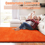 6x9 Fluffy Area Rug for Living Room,Shag Area Rugs for Bedroom,Orange Soft Fuzzy Rug Non-Shedding Indoor Plush Carpet for Kids Bedroom Nursery Dorm Home Decor