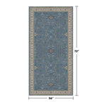 Washable 3x6 Throw Rug for Large Kitchen - Blue Rugs for Entryway Indoor, Bedroom Bedside, Mudroom, Boho Eclectic Modern Décor, Non Slip Low Pile Fade Resistant