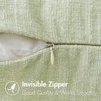 MIULEE Pack of 2 Spring Light Green Couch Throw Pillow Covers 20x20 Inch Soft Chenille Pillow Covers for Sofa Living Room Solid Dyed Pillow Cases