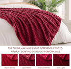 Exclusivo Mezcla Fleece Throw Blanket for Couch, Extra Large Fuzzy Deep Red Bed Blankets, Soft Cozy Plush Sofa Throws for All Seasons, 50x70 Inches