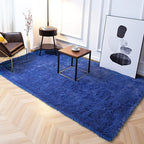 TWINNIS Super Soft Shaggy Rugs Fluffy Carpets, 4x5.9 Feet, Indoor Modern Plush Area Rugs for Living Room Bedroom Kids Room Nursery Home Decor, Upgrade Anti-Skid Rectangular Fuzzy Rug, Indigo