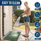 Smiry Front Door Mat Outside Entrance, Low Profile Rubber Doormat, 29.5x17
