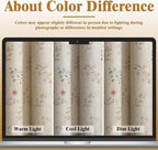 Boho Floral 100% Blackout Curtains 90 Inch Length 2 Panels Set, Linen Texture Farmhouse Curtains Beige Tassel for Living Room Bedroom Vintage Rustic Patterned Printed Western Rod Pocket