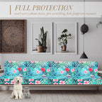 Newwiee 8Pcs Patio Cushion Covers Stretch Outdoor Cushion Cover Replacement for Patio Furniture Sofa Couch Slipcovers, Soft Flexibility Washable Furniture Protector(Fresh Floral,Fresh Color)