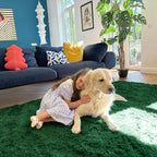 OLANLY 2x8 Machine Washable Runner Rugs for Hallway, Soft Fluffy Shaggy Bedside Rugs for Bedroom, Living Room, Indoor Floor Carpet for Kids Girls Boys, Nursery Rooms, Home Decor Aesthetic, Dark Green