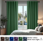 Deconovo Blackout Curtains, Thermal Insulated, W52 x L54 2 Panels, Back Tab, Machine Washable, Room-Darkening Drapes for Bedroom/Living Room Dark Forest