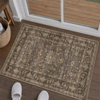 WondRg 2x3 Dark Brown Vintage Area Rug