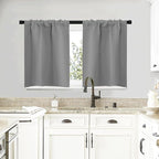 NICETOWN RV Blackout Curtains for Camper Windows, Short Room Darkening Curtains for Kitchen, Home Decoration Thermal Insulated Blackout Drapes for Small Windows (Silver Grey, 2 Panels, W29 x L20)